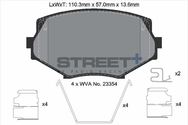 PAGID Racing STREET+ EUNOS ROADSTER I (NA) Brake Pads - T8171SP2001 Front