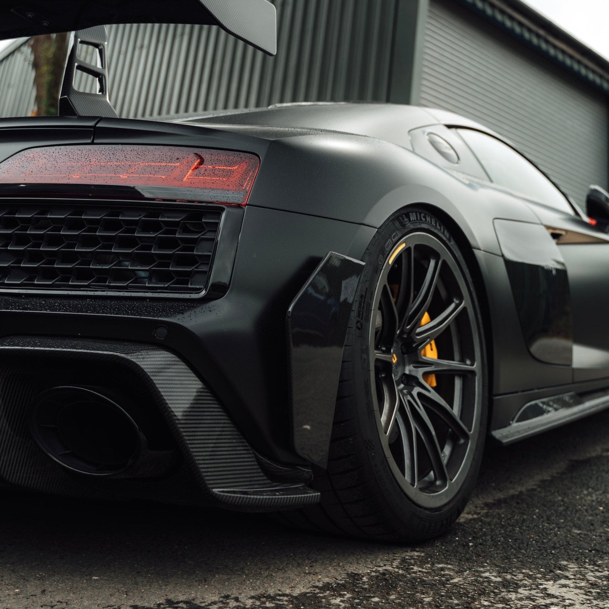 Audi R8 4S Facelift LCI Pre-Preg Carbon Fibre Rear Bumper Canards by FORM (2021-2024) FORM Industries