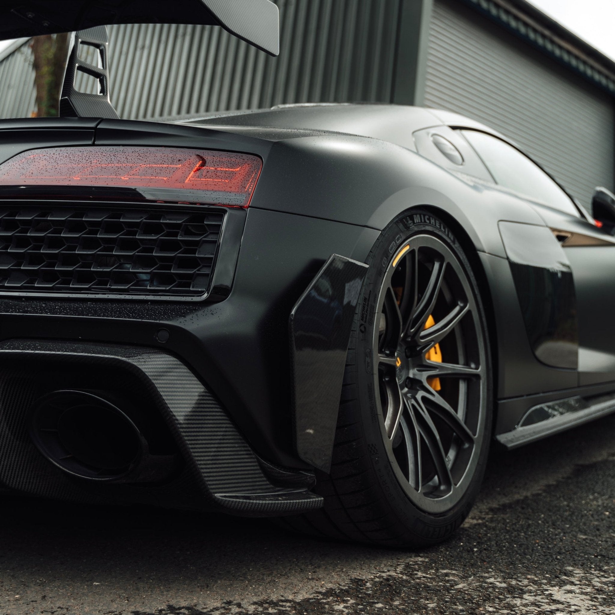 Audi R8 4S Facelift LCI Pre-Preg Carbon Fibre Rear Bumper Canards by FORM (2021-2024) FORM Industries