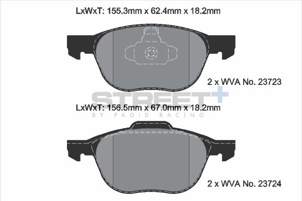 PAGID Racing STREET+ FORD C-MAX (DM2) Brake Pads - T8041SP2001 Front