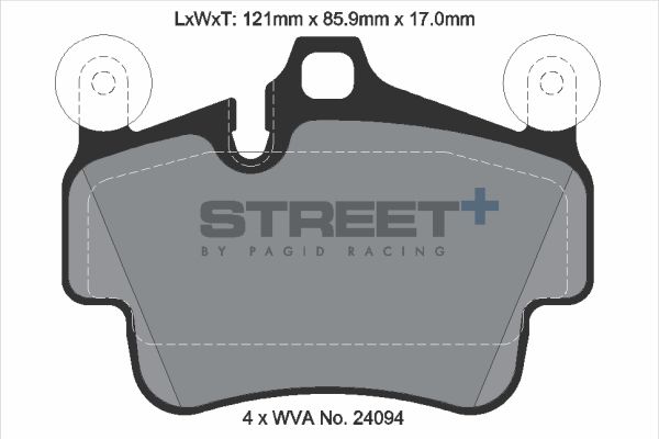 PAGID Racing STREET+ PORSCHE 911 (997) Brake Pads - T8054SP2001 Front