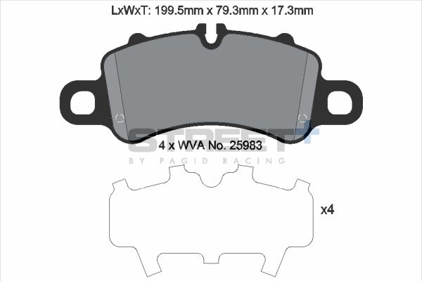 PAGID Racing STREET+ PORSCHE 911 (992) Brake Pads - T8273SP2001 Front