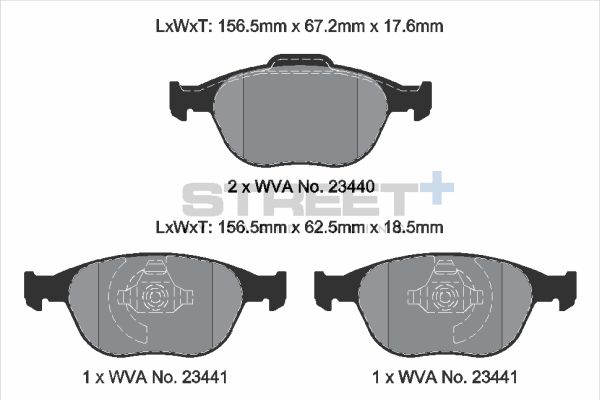 PAGID Racing STREET+ FORD FOCUS I (DAW, DBW) Brake Pads - T8174SP2001 Front