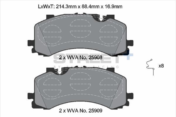 PAGID Racing STREET+ AUDI A6 Allroad C8 (4AH) Brake Pads - T8262SP2001 Front