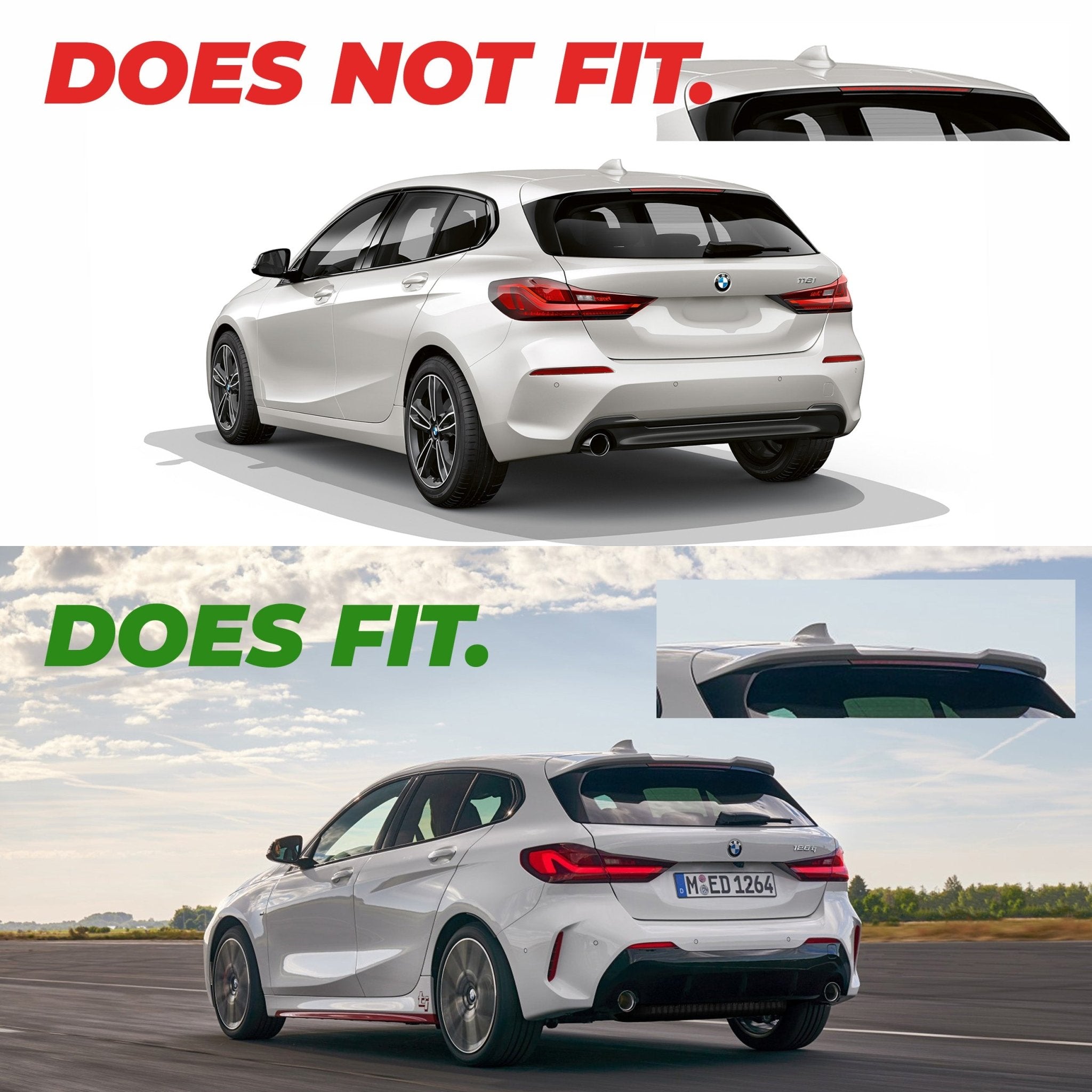 BMW 1 Series, M135i F40 & F70 Gloss Black Performance Rear Wing Spoiler by FORM (2019+) FORM Industries