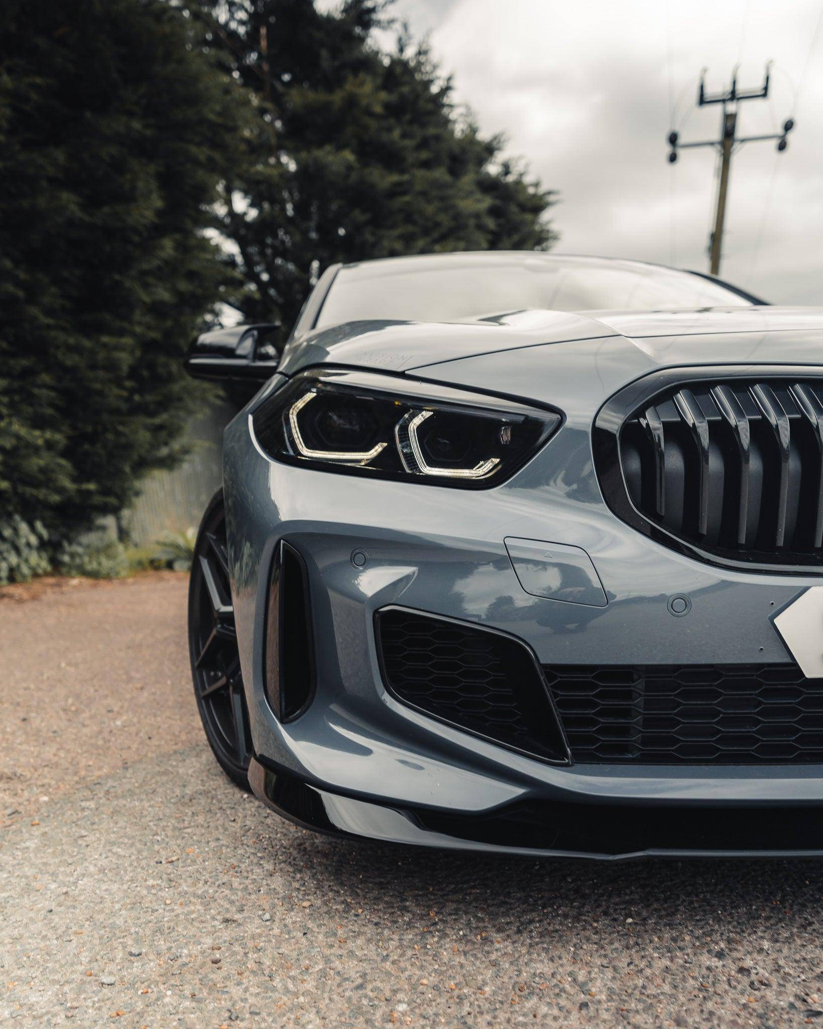 BMW 1 Series M Sport & M135i F40 EVO-1 Gloss Black Front Splitter by ZAERO (2019-2024)