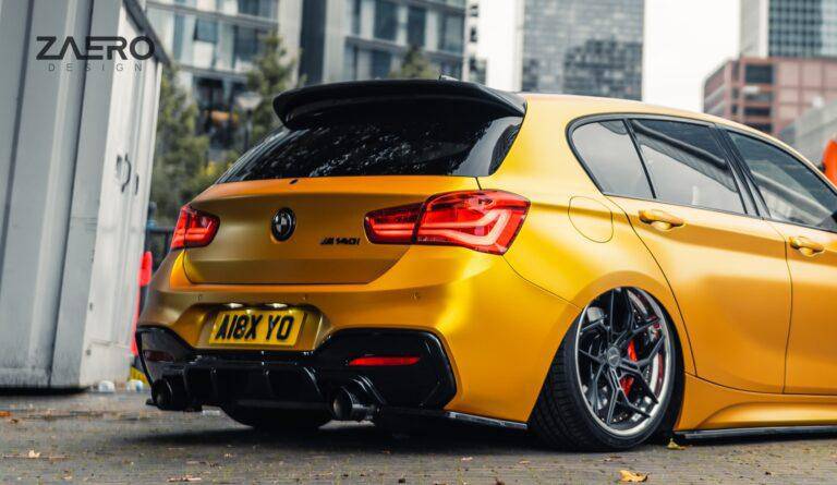 BMW 1 Series, M135i & M140i F20 F21 LCI EVO-1 Gloss Black Diffuser Side Spat Flap Extensions by ZAERO (2015-2019)
