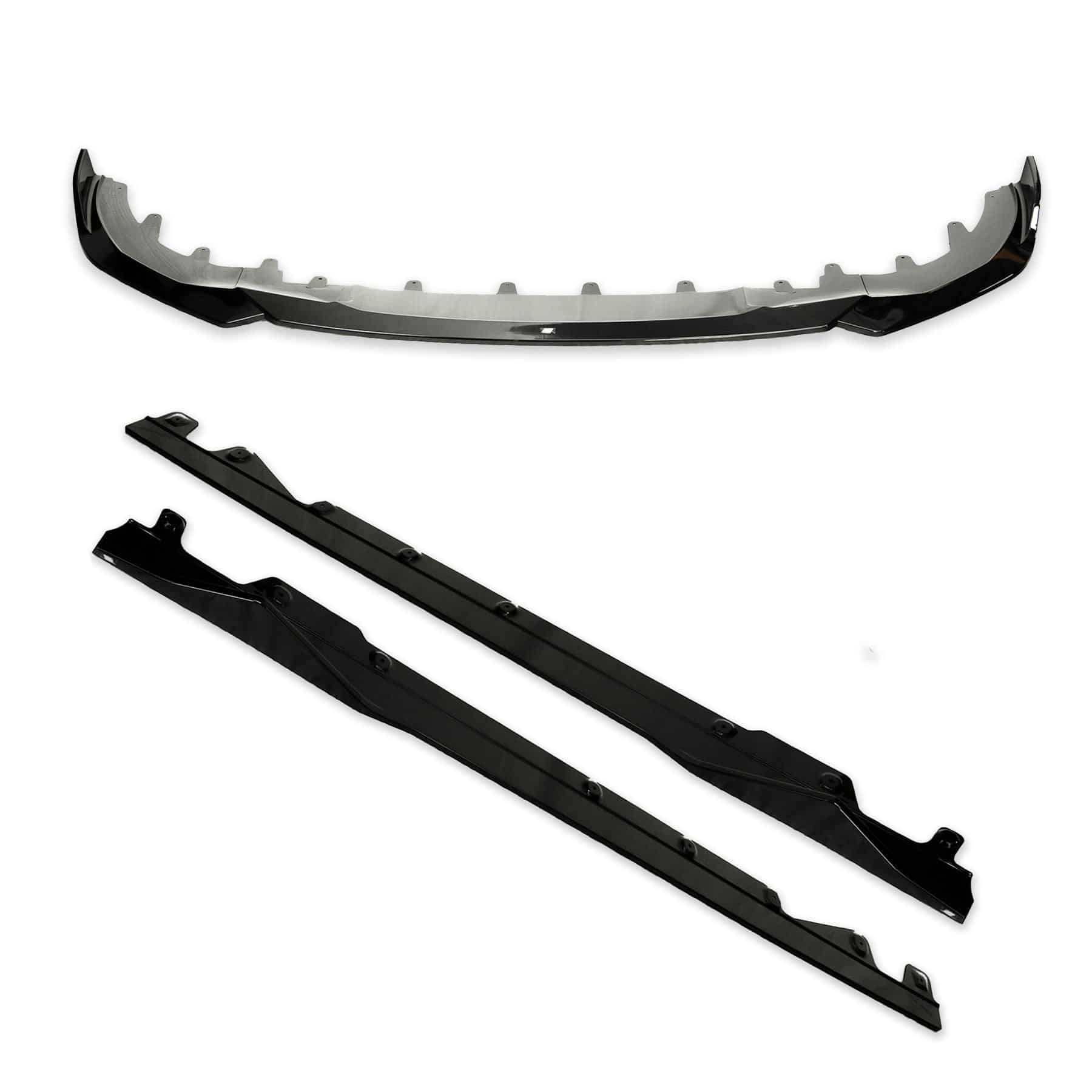 BMW 2 Series M Sport & M240i G42 Gloss Black Kit Front Splitter & Side Skirt Pack by FORM (2021+) FORM Industries