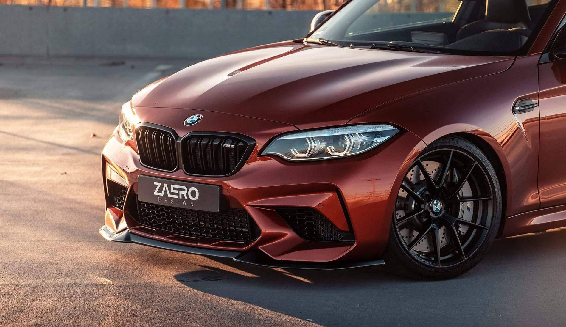 BMW M2 Competition F87 EVO-S Gloss Black Front Splitter by ZAERO (2018-2021)
