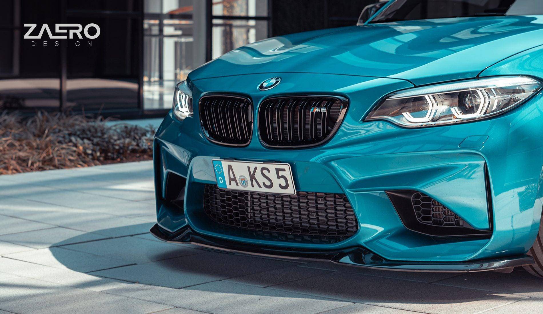 BMW M2 F87 EVO-S Gloss Black Front Splitter by ZAERO (2015-2018)