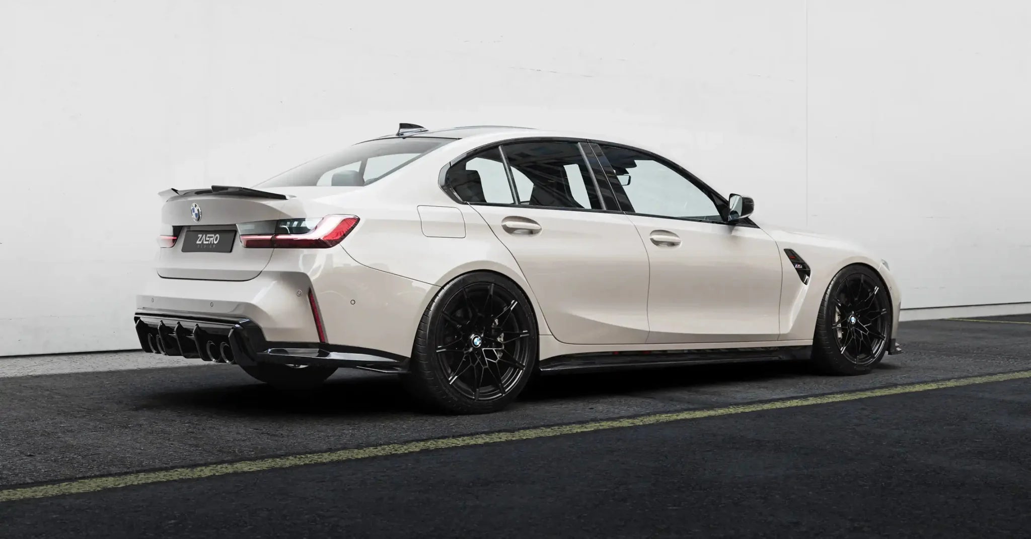 BMW M3 G80 G81 EVO-S Gloss Black Diffuser Extensions by ZAERO (2021+)