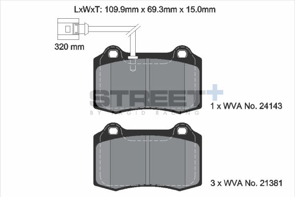PAGID Racing STREET+ SEAT LEON (1M1) Brake Pads - T8058SP2001 Front