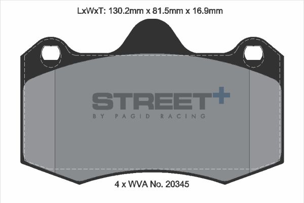 PAGID Racing STREET+ LOTUS EVORA Brake Pads - T8000SP2001
