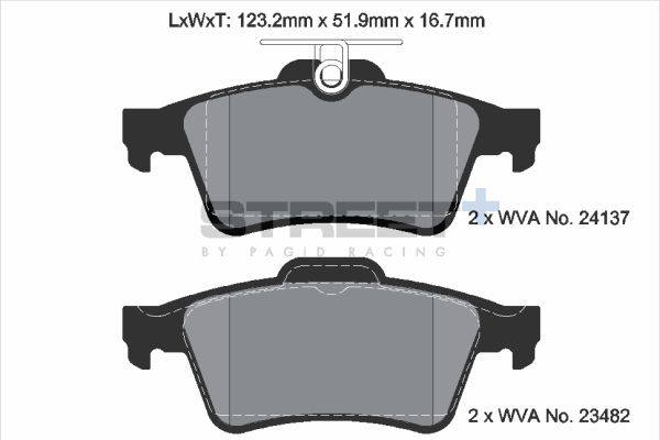 PAGID Racing STREET+ CADILLAC BLS Brake Pads - T8057SP2001 Rear