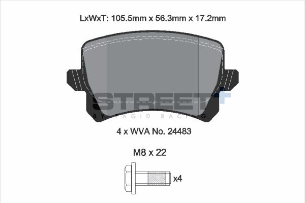 PAGID Racing STREET+ AUDI Q3 (8UB, 8UG) Brake Pads - T8075SP2001 Rear