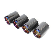 BMW M2 & M2 Competition F87, M3 F80 & M4 F82 Carbon Fibre Exhaust Tips with Blue/Burnt Ends by FORM (2014-2021) FORM Industries