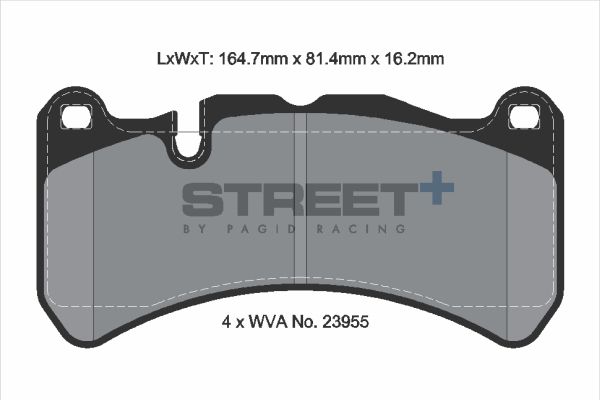 PAGID Racing STREET+ FPV FALCON Pickup (BF) Brake Pads - T8052SP2001 Front