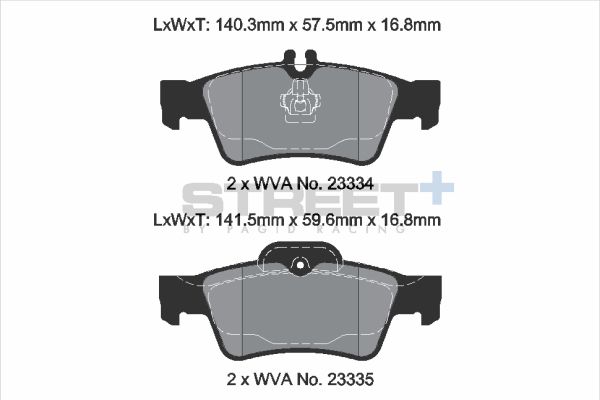 PAGID Racing STREET+ BRABUS 38S (W221) Brake Pads - T8029SP2001 Rear