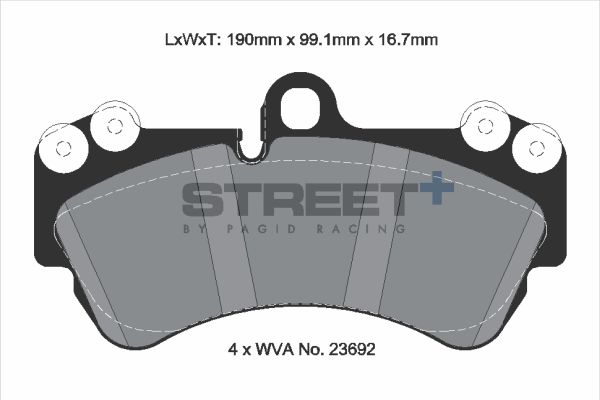 PAGID Racing STREET+ MERCEDES G-CLASS (W463) Brake Pads - T8037SP2001 Front