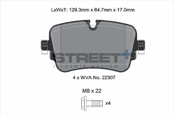 PAGID Racing STREET+ AUDI A6 Allroad C8 (4AH) Brake Pads - T8227SP2001 Rear