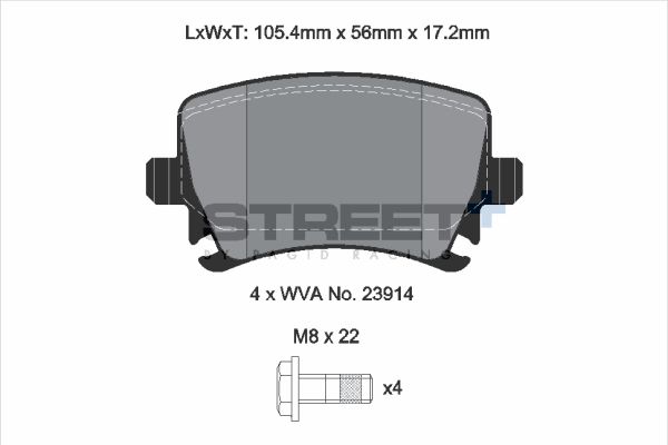 PAGID Racing STREET+ AUDI A3 (8P1) Brake Pads - T8049SP2001 Rear