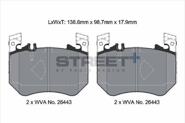 PAGID Racing STREET+ MERCEDES CLE (C236) Brake Pads - T8313SP2001 Front