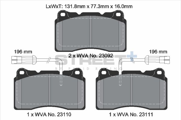 PAGID Racing STREET+ ALFA ROMEO 156 Sportwagon (932_) Brake Pads - T8017SP2001 Front