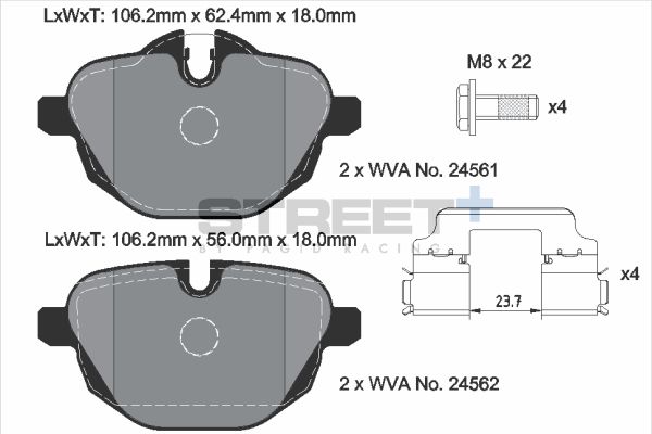 PAGID Racing STREET+ BMW 5 (F10) Brake Pads - T8079SP2001 Rear