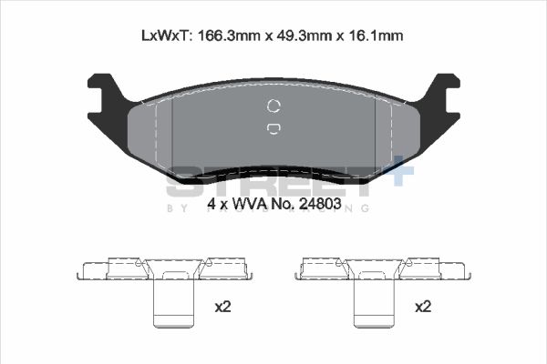 PAGID Racing STREET+ CHRYSLER ASPEN (HG) Brake Pads - T8137SP2001 Rear