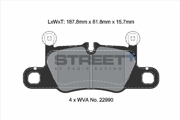 PAGID Racing STREET+ AUDI E-TRON GT Saloon (F83, F8P) Brake Pads - T8272SP2001 Rear