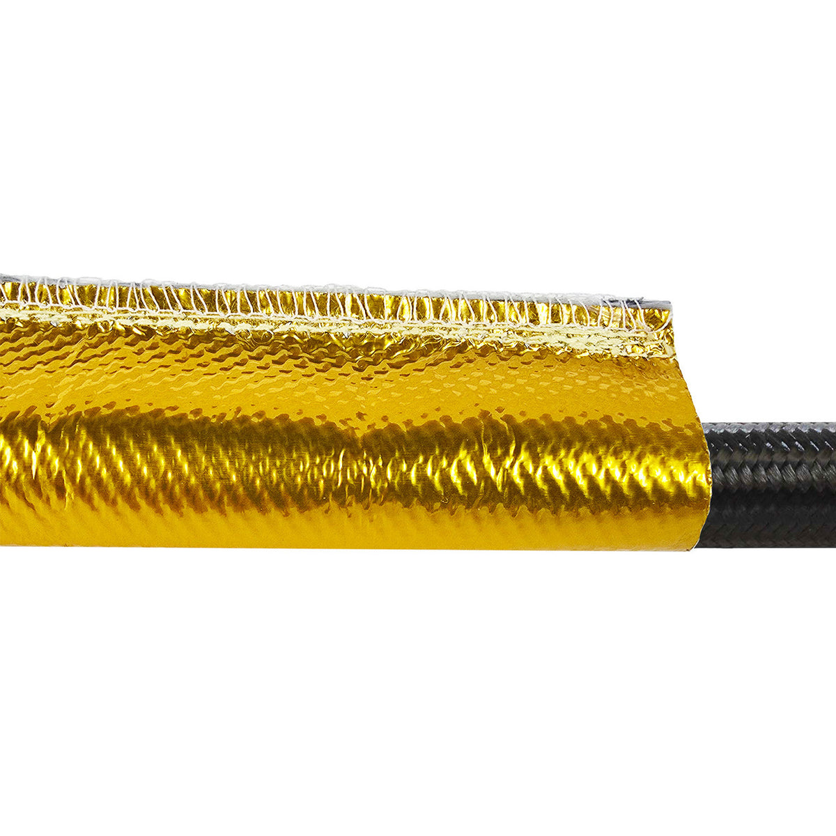 Gold sewn heat sleeve for oil lines and wiring