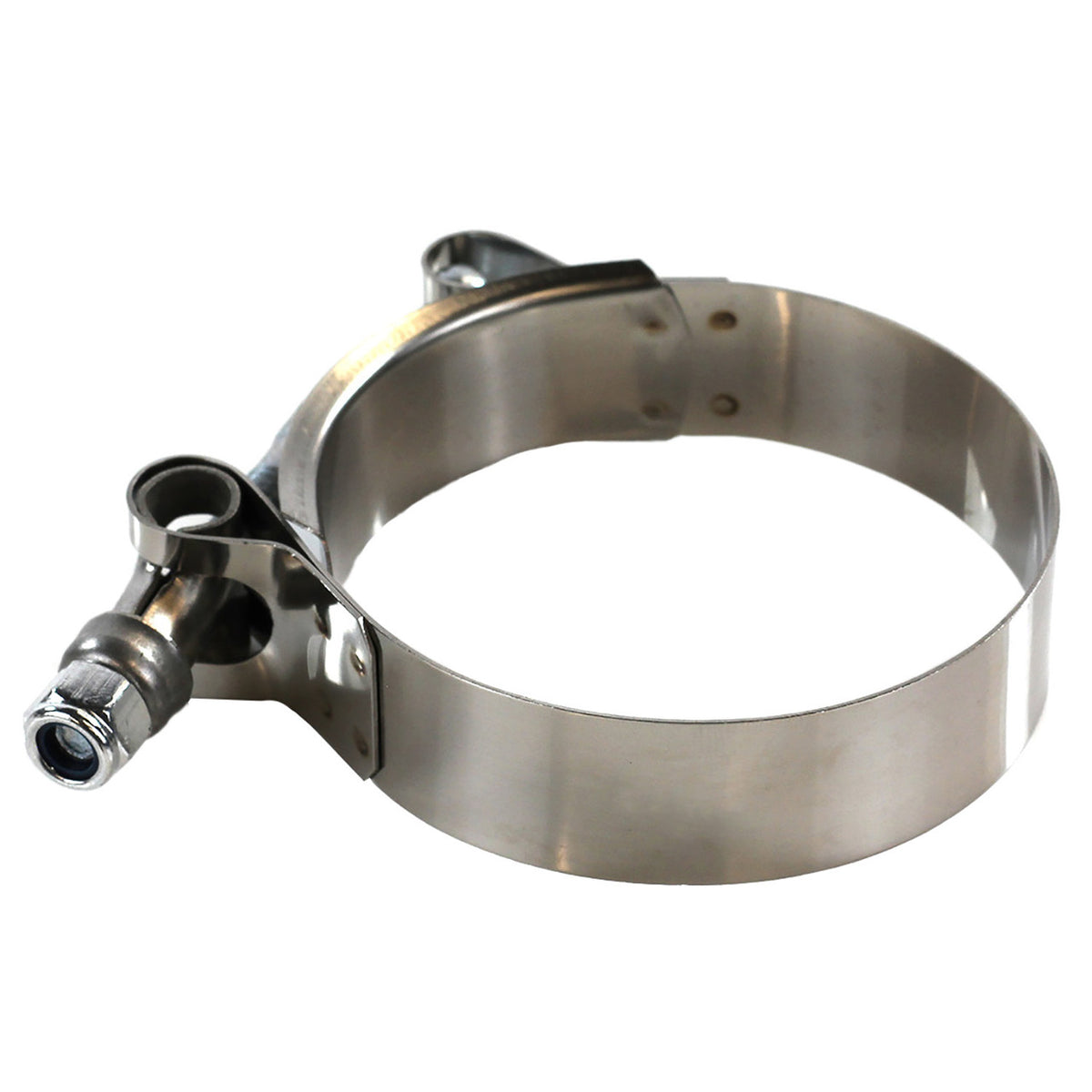 Stainless steel T bolt clamp with locking nut for boost pipework