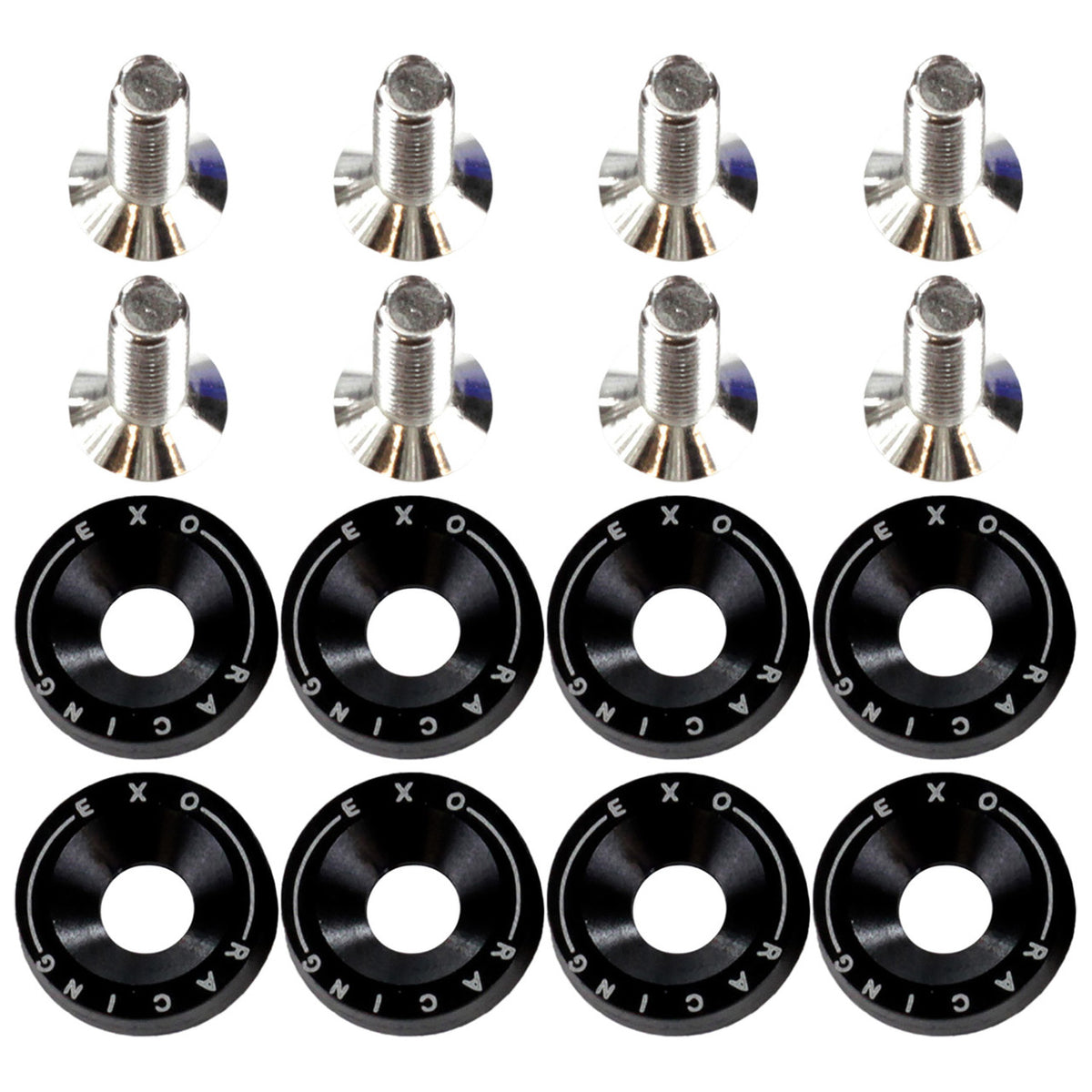 Black Exoracing M6 dress up washers and stainless bolts