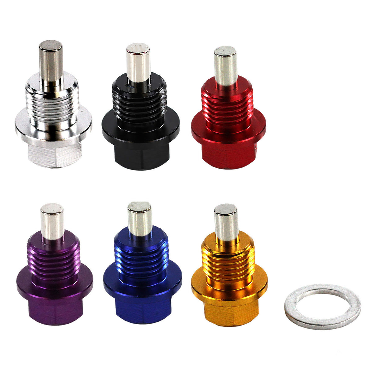 Exoracing billet aluminium magnetic sump plug with crush washer