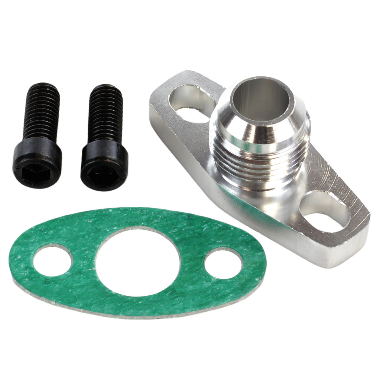 Exoracing AN10 turbo oil drain flange kit contents