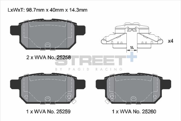 PAGID Racing STREET+ MG (SAIC) 3 Brake Pads - T8242SP2001 Rear