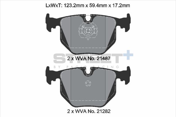 PAGID Racing STREET+ ALPINA ROADSTER V8 (E52) Brake Pads - T8223SP2001 Rear