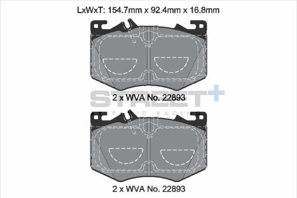 PAGID Racing STREET+ MERCEDES A-CLASS (W177) Brake Pads - T8211SP2001 Front