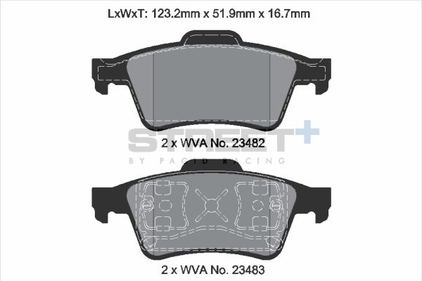 PAGID Racing STREET+ BAIC SENOVA CC Brake Pads - T8293SP2001 Rear