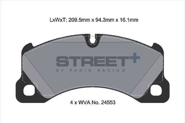 PAGID Racing STREET+ PORSCHE CAYENNE (9PA) Brake Pads - T8077SP2001 Front