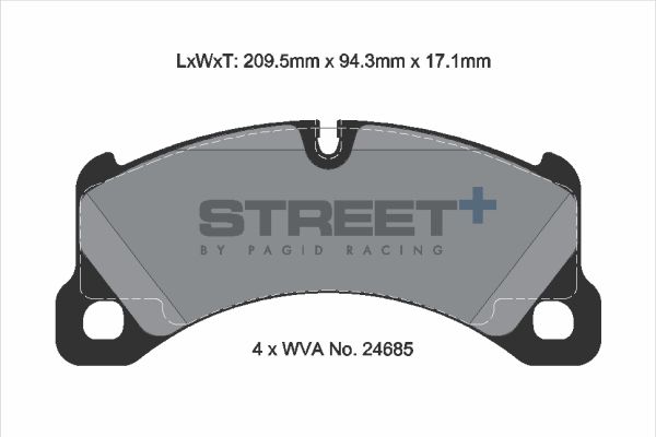 PAGID Racing STREET+ PORSCHE CAYENNE (92A) Brake Pads - T8087SP2001 Front