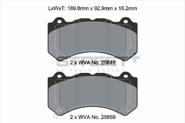 PAGID Racing STREET+ CADILLAC ATS Brake Pads - T8127SP2001 Front