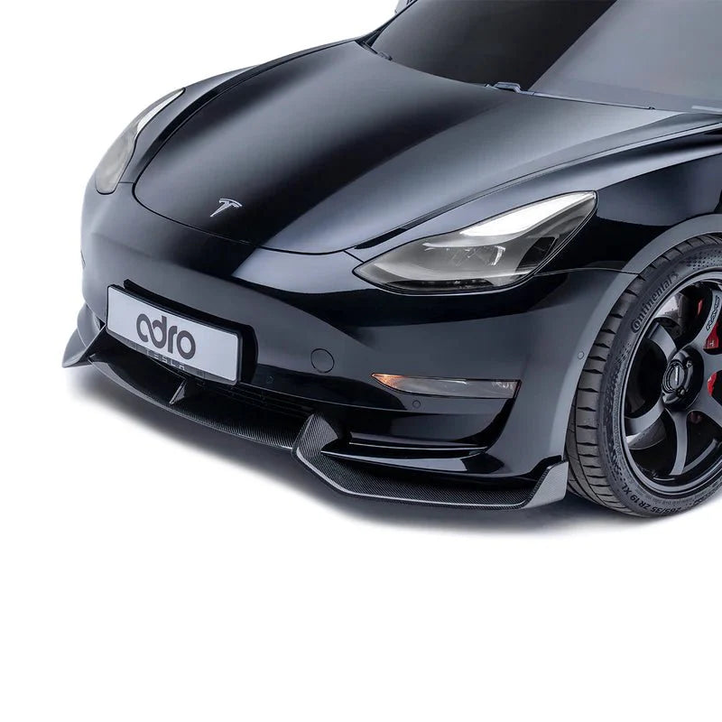 Tesla Model 3 Carbon Fibre V2 Front Splitter by Adro (2017+)