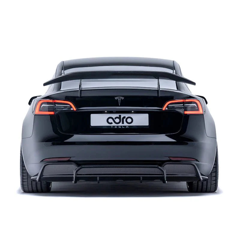 Tesla Model 3 Carbon Fibre V2 Rear Diffuser by Adro (2017+)