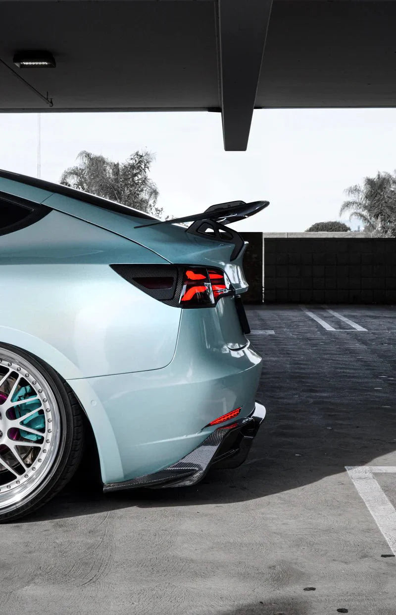 Tesla Model 3 Pre-Preg Carbon Fibre AT-S Swan Neck Rear Wing by Adro (2017+)