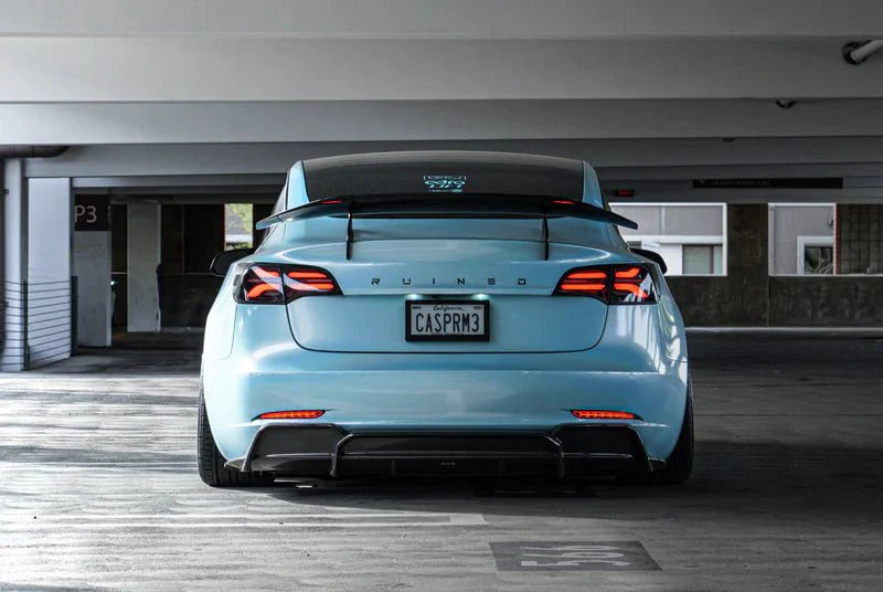 Tesla Model 3 Pre-Preg Carbon Fibre AT-S Swan Neck Rear Wing by Adro (2017+)