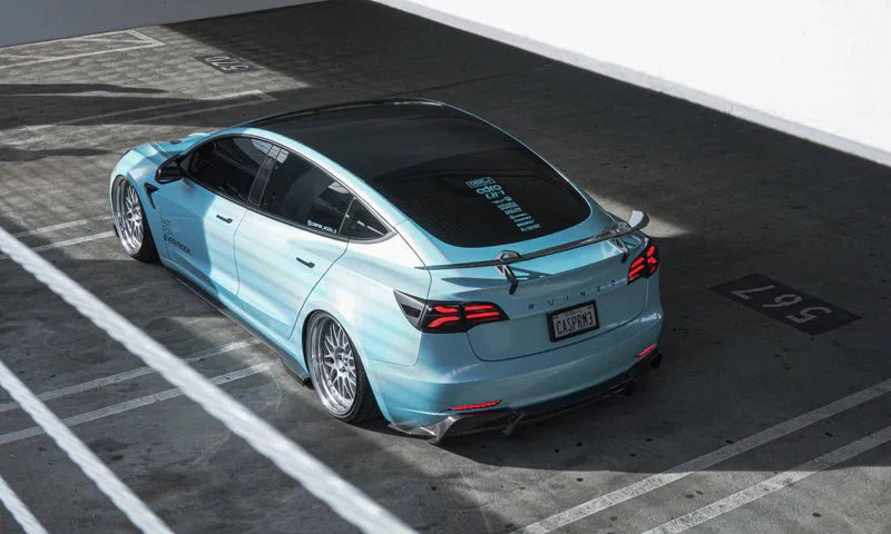 Tesla Model 3 Pre-Preg Carbon Fibre AT-S Swan Neck Rear Wing by Adro (2017+)
