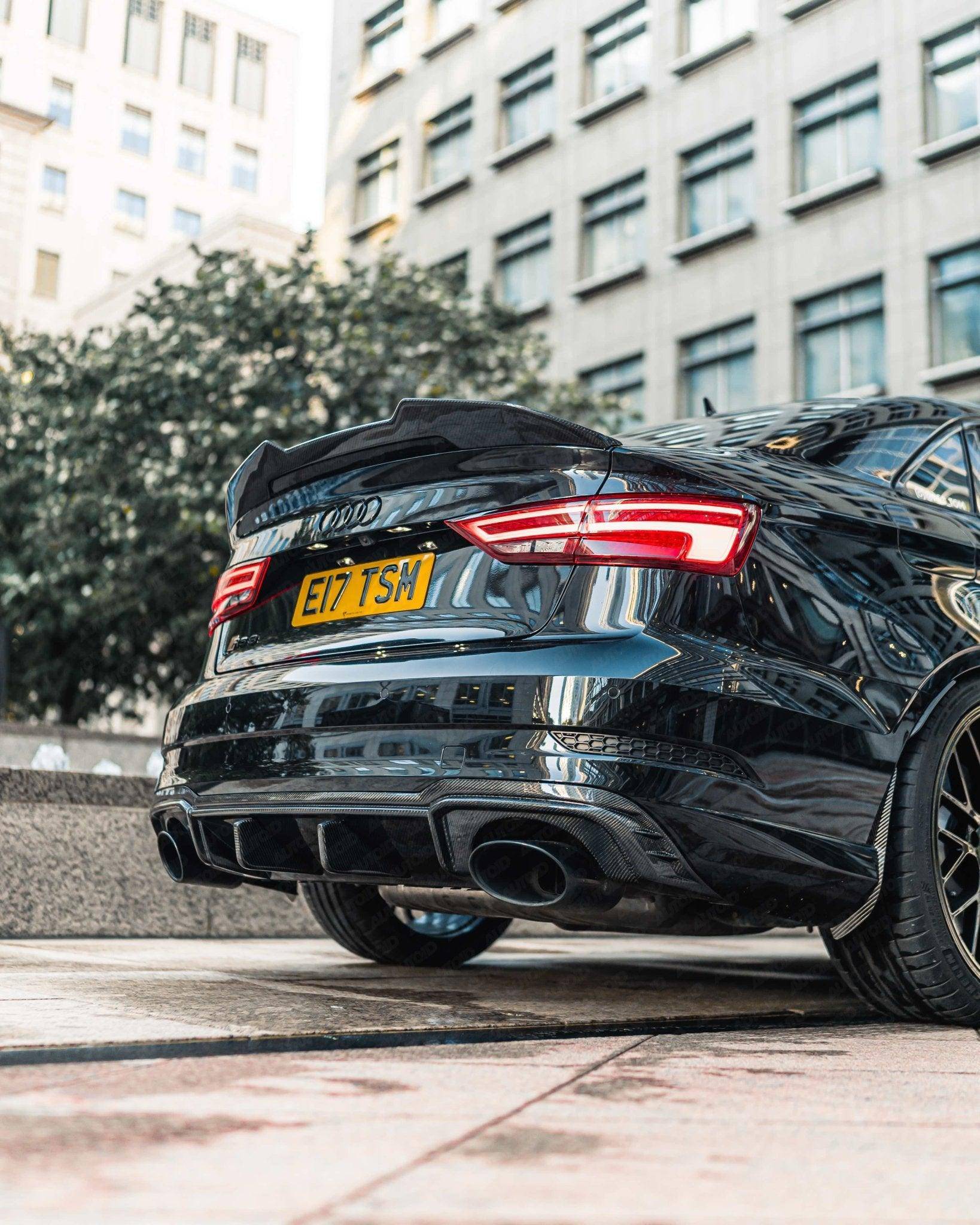 Audi RS3 8V LCI Saloon Pre-Preg Carbon Fibre Ducktail Rear Spoiler by FORM (2017-2020) FORM Industries