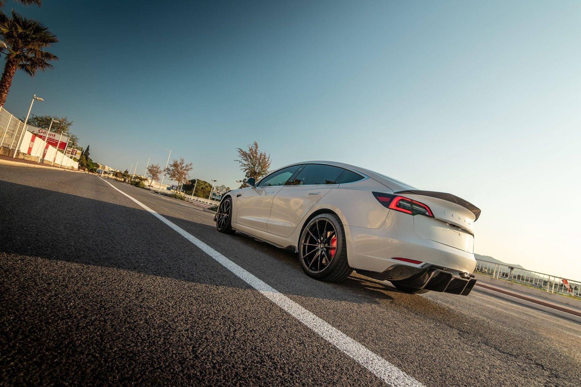Vorsteiner Style Carbon Fibre VOLTA Track Edition Rear Diffuser For Tesla Model 3 by FORM (2018+) FORM Industries