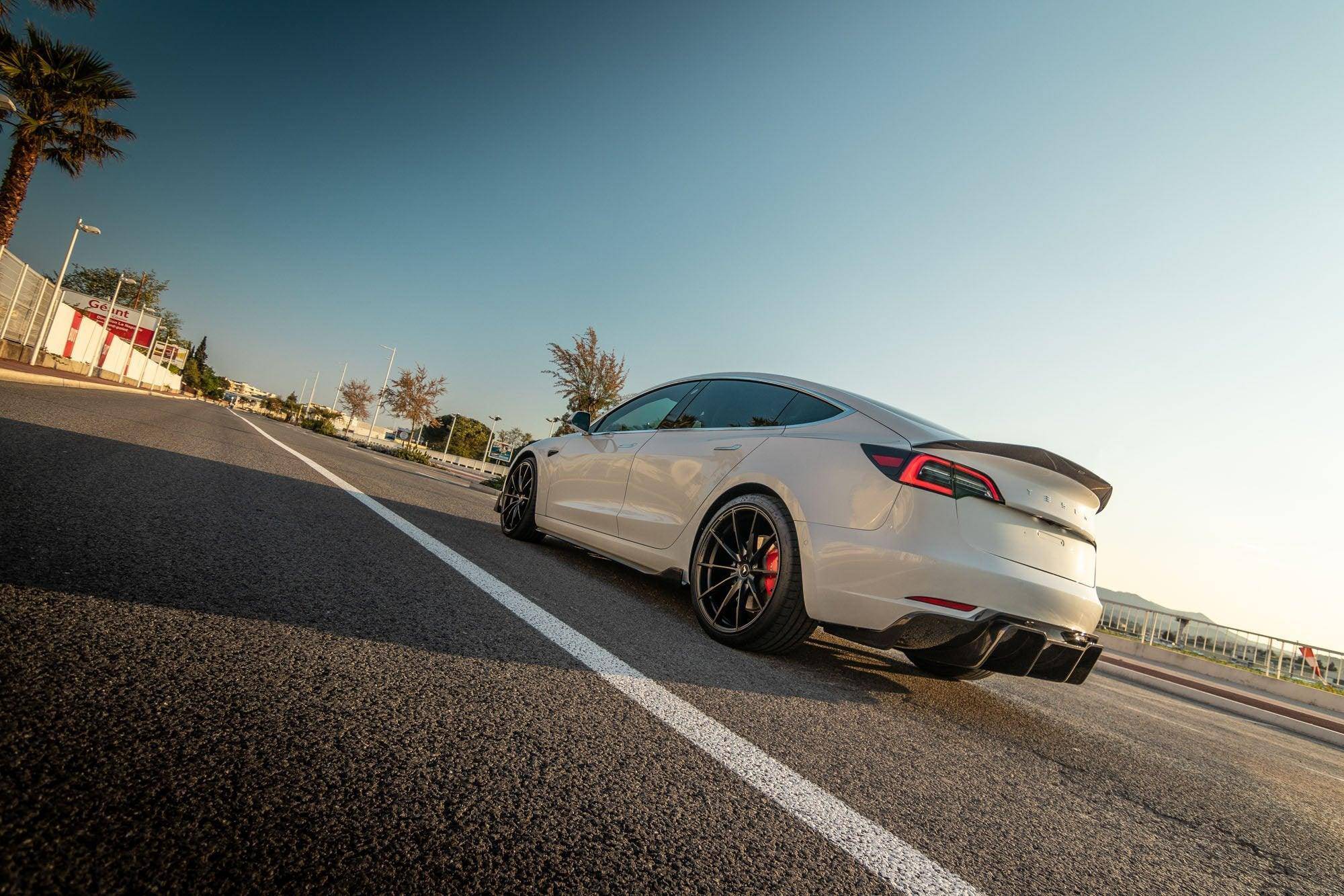 Vorsteiner Style Carbon Fibre VOLTA Track Edition Rear Diffuser For Tesla Model 3 by FORM (2018+) FORM Industries